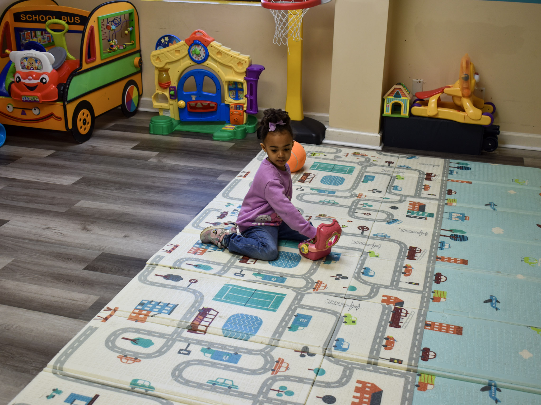 Nursery room with wooden blocks
